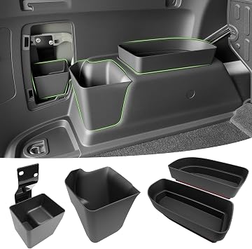 Trunk Organizer for 2010-2024 Toyota 4Runner 5-Seat 2nd Row(NOT Fit 7-Seat 3rd Row), Rear Trunk Storage Box Bin Cargo Tr