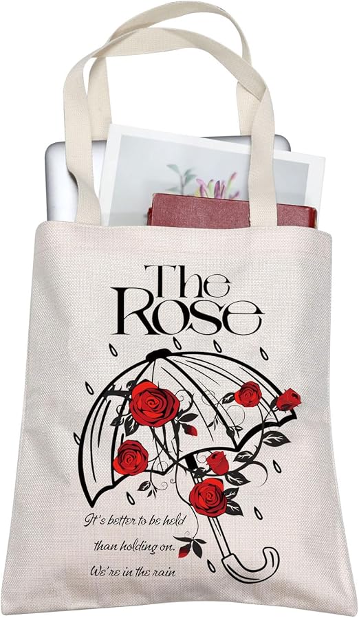 TOBGBE Black Rose Gifts K-pop Idol Team Inspired Canvas Tote Bag Album Idea Merchandise K-Pop Music Fans Gift (Holding R
