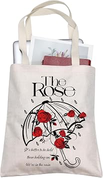 TOBGBE Black Rose Gifts K-pop Idol Team Inspired Canvas Tote Bag Album Idea Merchandise K-Pop Music Fans Gift (Holding R