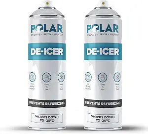 Polar De-Icer Spray for Car Windshield - 2 x 17 Fl Oz | Fast-Acting & Stops Re-Freezing | Instantly Melts Ice and Frost 