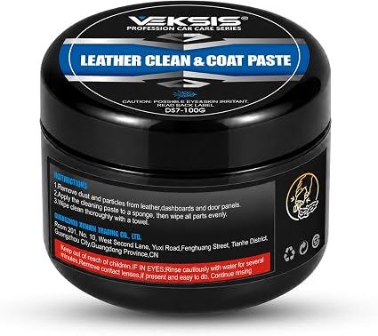 Leather Clean & Coat Paste – 100g 2-in-1 Leather Cleaner and Conditioner, Creamy Non-Toxic Balm for Car Seats, Sofa, Boo