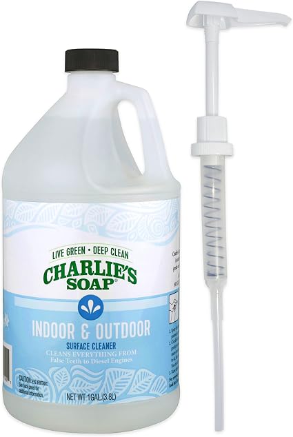 Charlie's Soap Indoor-Outdoor Surface Cleaner with Pump, 1 Gallon
