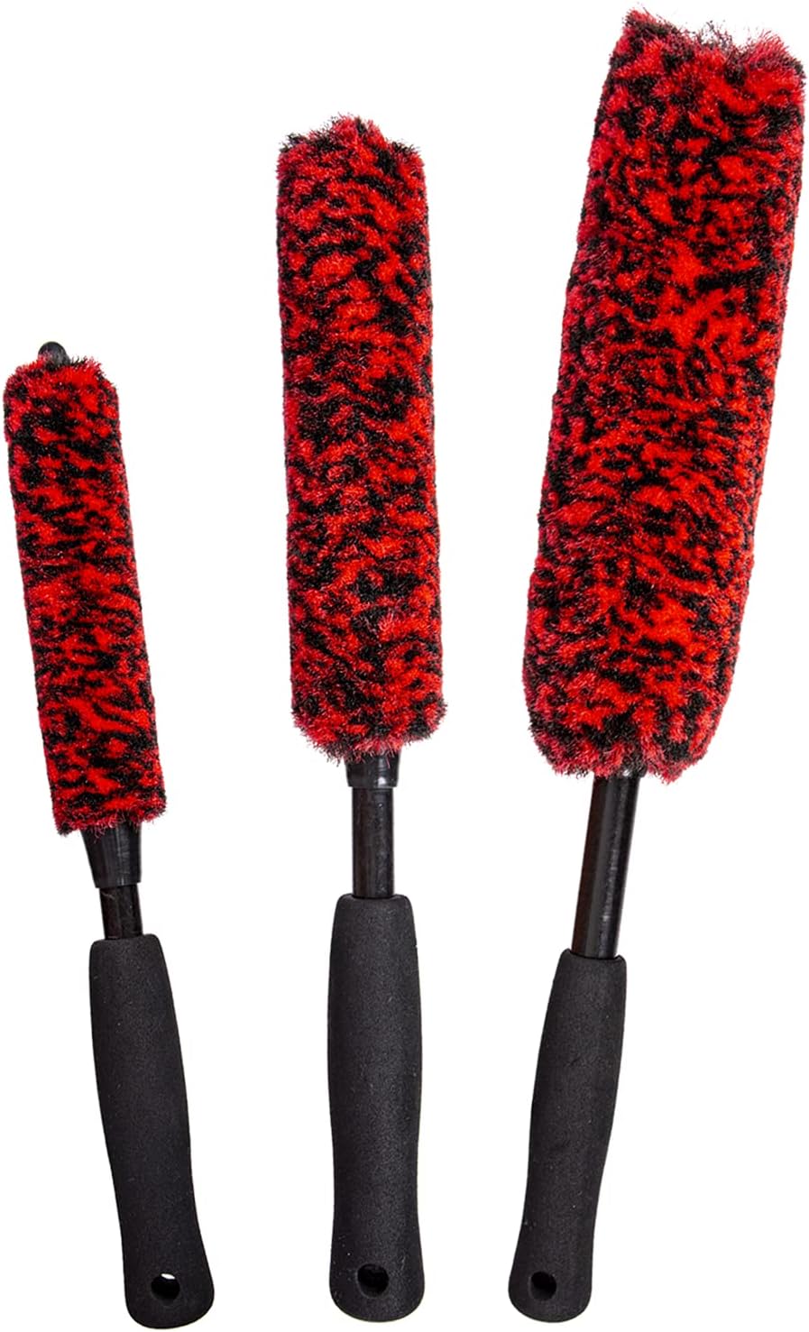 Metal-Free Wheel Brushes(3 Pack), Wheel Brush, Soft, Dense Fibers Clean Car Rim Wheels Safely…