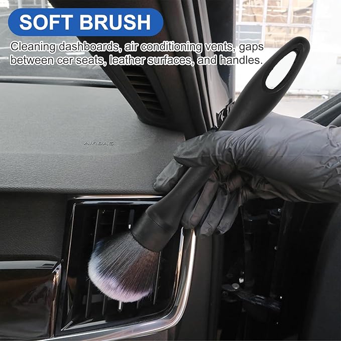 Car Interior Duster Detailing Brush Set Cleaning Gel Kit, Soft Microfiber Towels Dash Vent Dusting Car Slime Putty Detailing Brushes Accessories Tools for Car Decoration Auto Truck SUV RV