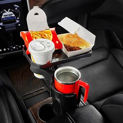 JoyTutus Car Cup Holder Expander, Automotive Cup Attachable Tray with 360° Rotation,Large Cup Holder Adapt Most Regular 