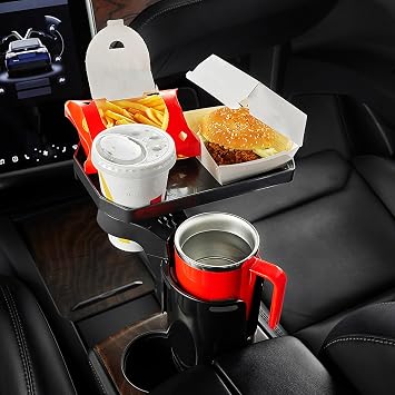 JoyTutus Car Cup Holder Expander, Automotive Cup Attachable Tray with 360° Rotation,Large Cup Holder Adapt Most Regular 