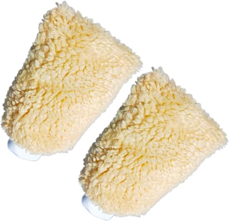 Car Wash Mitt, House Cleaning Glove,Imitation Wool Gloves 2 pcs Yellow
