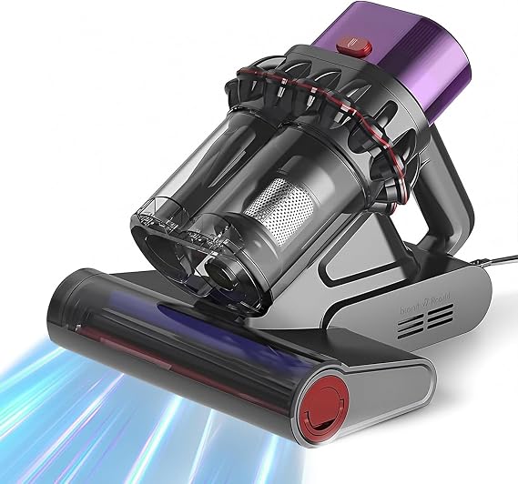 SakerPlus Powerful UV Bed Vacuum Cleaner, 14kPa Strong Suction Handheld Vacuum with 5-Cyclone System & Smart Sensor for Mattress, Carpet, and Home Deep Cleaning - Cleanova