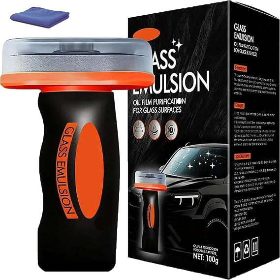 Glass Emulsion Cleaner,Handheld Glass Oil-Film Remover, New Upgrade Emulsion Cleaner Glass Cleaning Board, Automotive Oi
