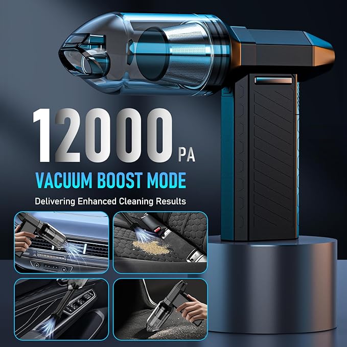 Compressed Air Duster Keyboard Cleaner, 300000RPM Rechargeable 6000mAh Mini Turbo Fan Air Blower, Cordless Pc dusters & Vacuum for Electric Devices Office Home Yard
