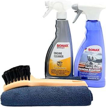 SONAX Engine Bay Cleaning Combo | High-Performance Cleaner & Detailer for Engine Bay Surfaces | Restores & Protects Plas