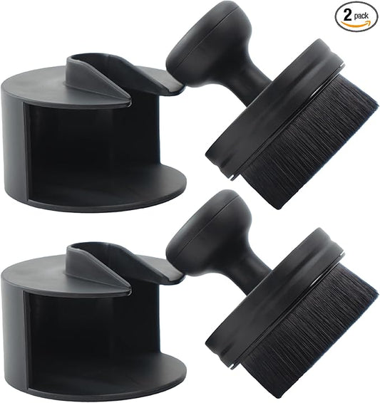VIKING Tire Shine Applicator Brushes, Automotive Tire Dressing Applicator Brush, Storage Stand Included for Tire Detailing and Car Wash Kit, Black, 2.3 Inch Diameter, 2 Pack