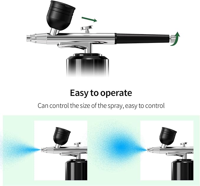 Airbrush Kit with Compressor Portable Airbrush Kit 48PSI High-Pressure Non-Clogging Air Brush Set Cordless Rechargeable with 0.3mm Nozzle and Cleaning Brush for Painting,Nail Art, Makeup (black)