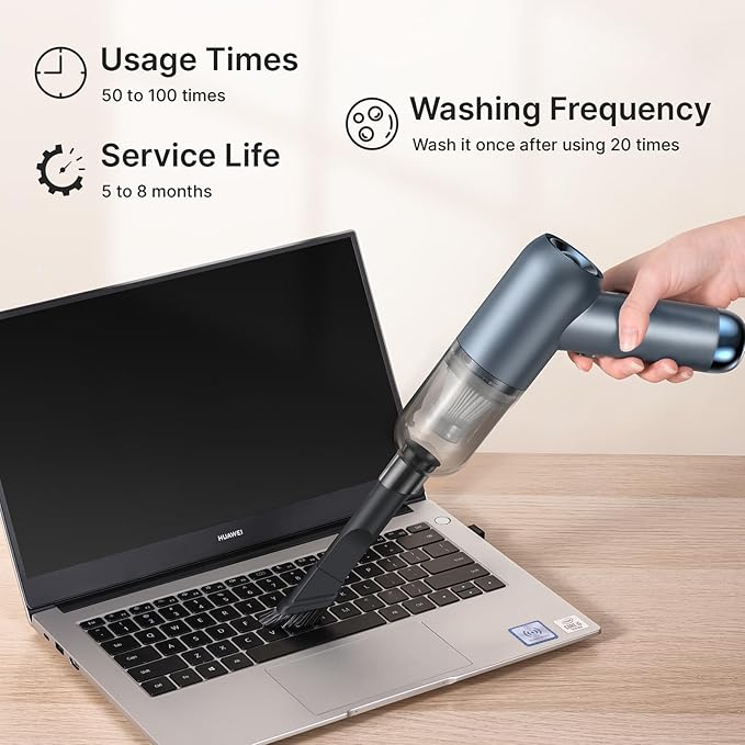 4 Pack Washable HEPA Replacement Filters for Shinebella Handheld Car & Cordless Desk Vacuum Cleaners - Compatible Only with Shinebella Models (Includes 4 Filters)（1.11x1.54x2 Inch）
