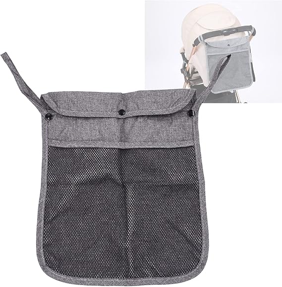 Portable Stroller Hanging Bag with Two Storage Pockets Stroller Bag Organizer for Nappy Baby Cloth/Bottle/Toy, Stroller 