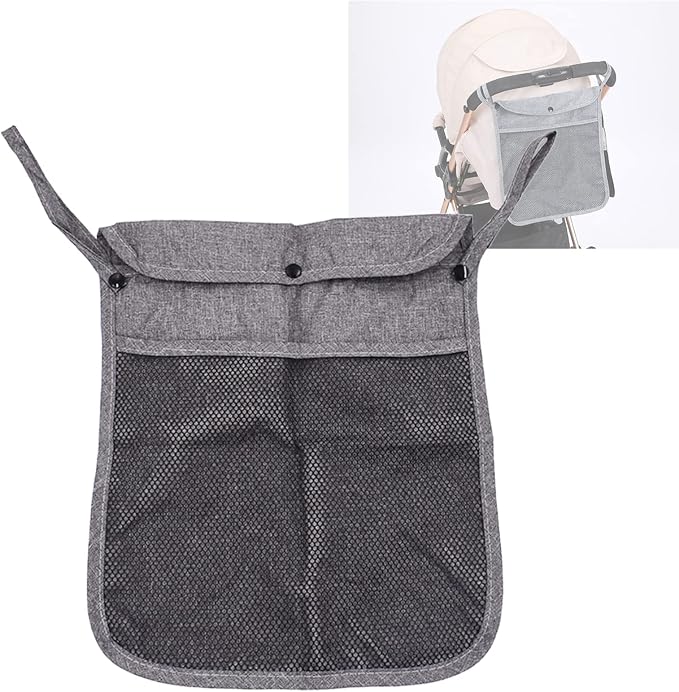Portable Stroller Hanging Bag with Two Storage Pockets Stroller Bag Organizer for Nappy Baby Cloth/Bottle/Toy, Stroller 