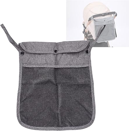 Portable Stroller Hanging Bag with Two Storage Pockets Stroller Bag Organizer for Nappy Baby Cloth/Bottle/Toy, Stroller 