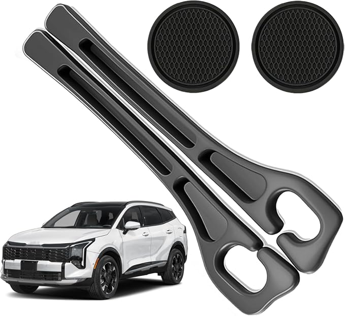 Car Seat Gap Filler Organizer Compatible with Kia Sportage Accessories Seat Gap Plug Blocker with Storage Slot Non-Slip Car Cup Holder Coaster Black 2 Pack - Cleanova