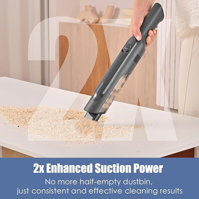 Handheld Vacuum Cordless, Lightweight 1.4lb with Powerful Suction, Charging Dock, Single Touch Empty and Detachable Dust Cup, Portable Mini Car Vac for Home Office and Pet Hair (Light Black)