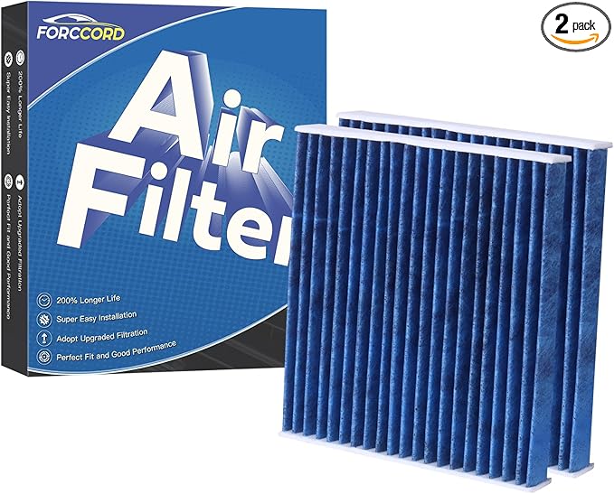 2-PACK HEPA Cabin Air Filter Fits for Toyota Camry/Corolla/4Runner Sienna Tundra RAV4 Lexus RX350 Activated CF10285 Carbon Cabin Filter Replacement Accessories