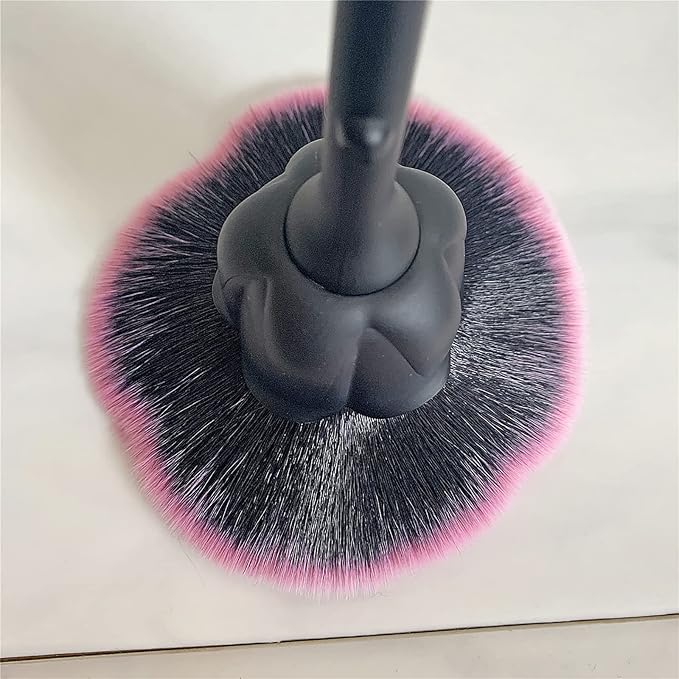 1Pc Dust Brush for Acrylic Nails Acrylic Nail Brush Cleaner Nail Brushes for Cleaning Dust Dip Powder Large Makeup Blush Brush Manicure Brush for Nails Clean Up Nail Art Tools (Black)