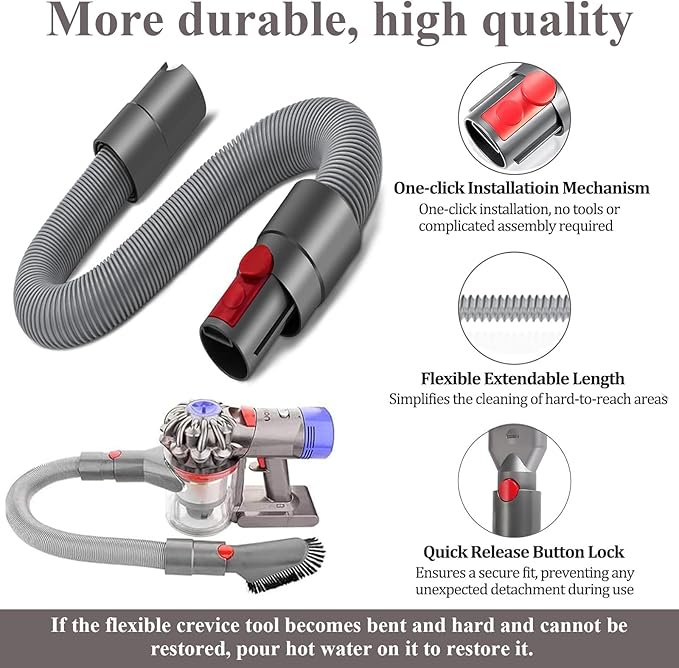 Professional Vacuum Attachment Kit for Dyson GEN5 G5 V15 V12 V11 V10 V8 V7 Detect Cyclone Torque Drive Absolute Animal Trigger Cordless Vacuum Accessories Extension Hose Replacement Brush