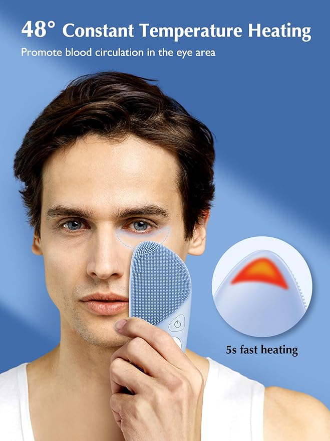 COSLUS JMY05 Facial Cleansing Brush Silicone Face Scrubber: IPX7 Waterproof Rechargeable Face Wash Brush, 4 Cleansing Modes, Electric Face Brush for Cleaning, Exfoliating, Massaging