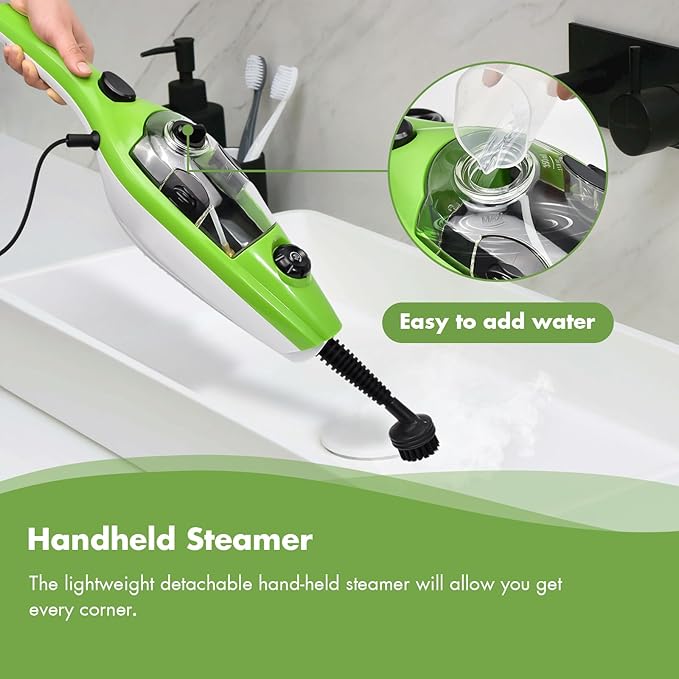 iMeshbean 10-in-1 Steam Mop, Floor Steamer, Carpet Steam Cleaner, Handheld Steam Cleaner for Laminate, Hardwood, Tile, Floor, Carpet Cleaning