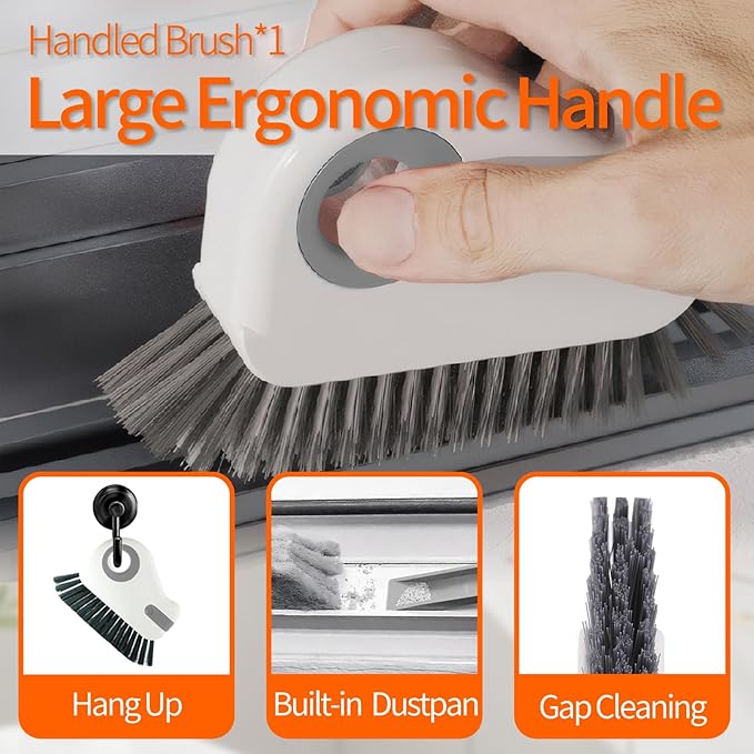 13Pcs Crevice Cleaning Brush Set, Window Groove Cleaning Brush Kit Hard Bristle for Sliding Door, Sill, Tile Lines, Shutter, Corner, Grout, Sink