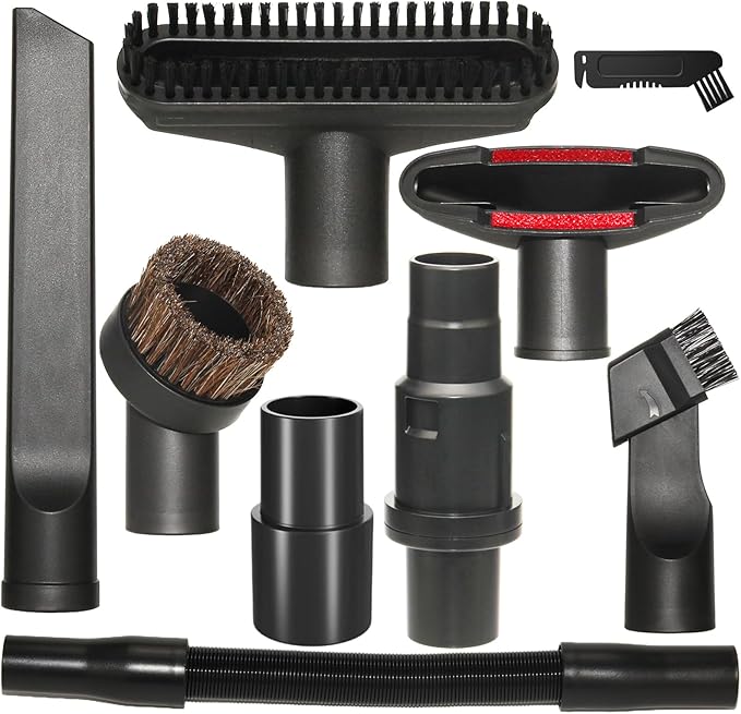 Vacuum Attachments Compatible with Shark Corded Vacuums, Navigator NV350 NV360 Rotator NV501 Rocket HV300 Stratos, 1 1/4" Accessories with Extension Hose Adapters (Car Detailing Kit)