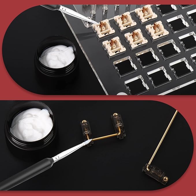 RUNJRX Switch Lube Kit GPL 205G0 0.53oz/15g, Switch Opener for MX Cherry Akko Panda Kailh Switch,Lube Brush for Keyboard Switches