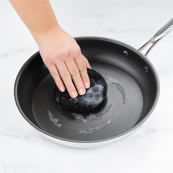 HIC Kitchen Sudz-Power Scratch-Free Scrubber Sponges, Long Lasting Polyurethane, BPA Free, Round, Set of 2