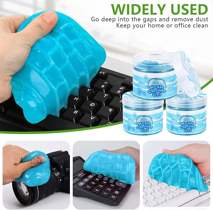 SenseYo 4 Pack Car Cleaning Gel Slime Clean Putty Dust Remover Car Interior Cleaner Kit Supplies Accessories Auto Detailing Tools for Air Vents Consoles Cup Holders Keyboards Notebook Camera