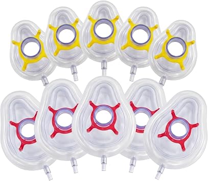 10 Pack Manual Resuscitator Kit, 5 Adult & 5 Pediatric Sizes, Latex-Free Medical Grade, for Emergency First Aid, CPR Tra