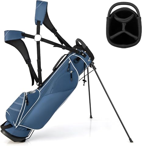 Tangkula Golf Stand Bag, Lightweight Organized Golf Bag, Easy Carry Shoulder Bag with 4 Way Dividers and 4 Pockets for E