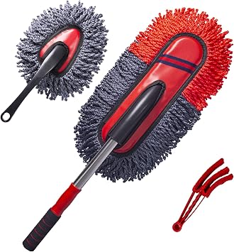 Soft Microfiber Car Duster Exterior Scratch Free Multipurpose Duster with Extendable Handle Duster for Car, Truck, SUV, 