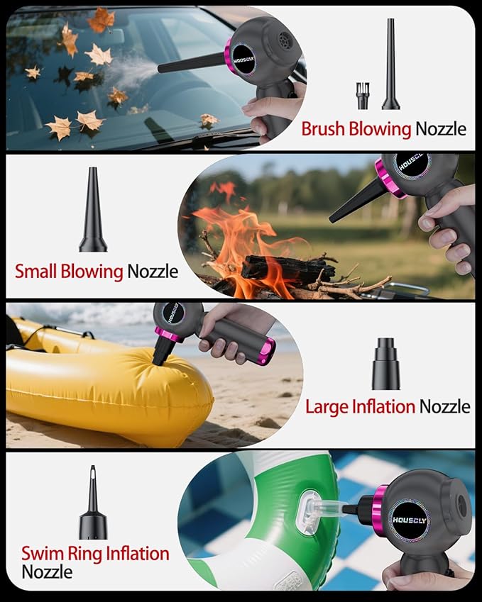 houscly Handheld Car Vacuum Portable Cordless 25000Pa High Power Small Mini Hand Vacuum Rechargeable 4-in-1 Wireless Handheld Vac for Car Office Desktop Home Cleaning Ideal Gifts for Men & Women