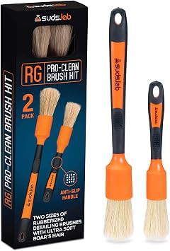 Suds Lab Detailing Brush, Rubberized Bristles, Wheel Rim Cleaner, 2-Pack