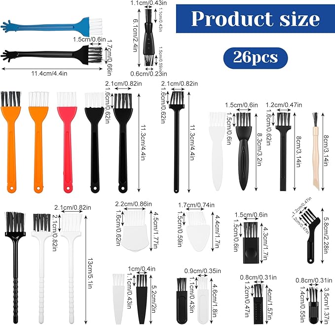 25 Pcs Mini Keyboard Cleaning Brushes Kit Electronic Dust Clean Brush Small Anti Static Cleaning Brush with PP Handle for Computer Motherboard Keyboard Camera Small Space