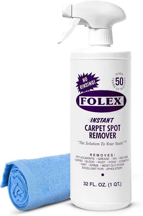 FOLEX Instant Carpet Spot Remover 32 oz – Powerful Stain Remover for Carpets, Upholstery & Rugs – Eliminates Pet Stains,