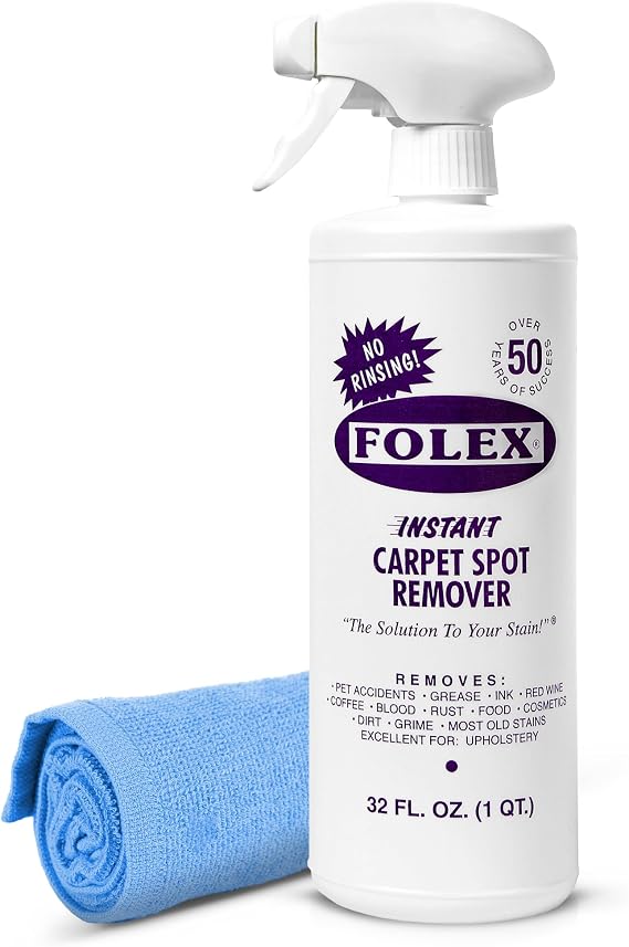 FOLEX Instant Carpet Spot Remover 32 oz – Powerful Stain Remover for Carpets, Upholstery & Rugs – Eliminates Pet Stains,