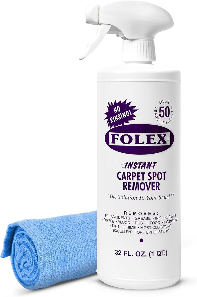 FOLEX Instant Carpet Spot Remover 32 oz – Powerful Stain Remover for Carpets, Upholstery & Rugs – Eliminates Pet Stains,