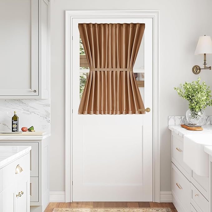 Vatge Kitchen Window Curtains Over Sink, Burnt Orange Cafe Curtains 40 Inch Length, 1 Panel, W54 x L40, Terracotta