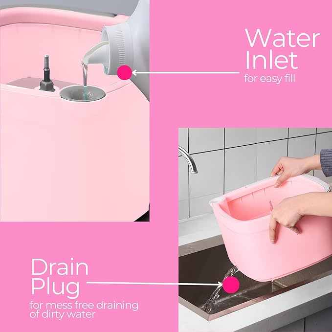 Limited Edition Heavy Duty Mop for Floor Cleaning Separates Clean from Dirty Water, Self Wringing 360° Rotating Square Mop-Head for Hardwood Tile Marble Floor, Rose