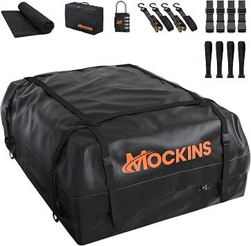 Mockins 16 Cu Ft Weatherproof No Rack Rooftop Cargo Carrier Bag 45"x34"x18"