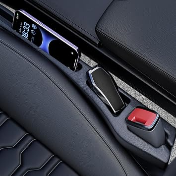Car Seat Gap Filler 2 Pack, Soft Foam Multifunctional Seat Side Gap Filler with Organizer, 2 in 1 Seat Crevice Blocker S