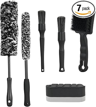 BRUSH FAMILY 6PCS Car Rim Brushes for Cleaning Wheels Set
