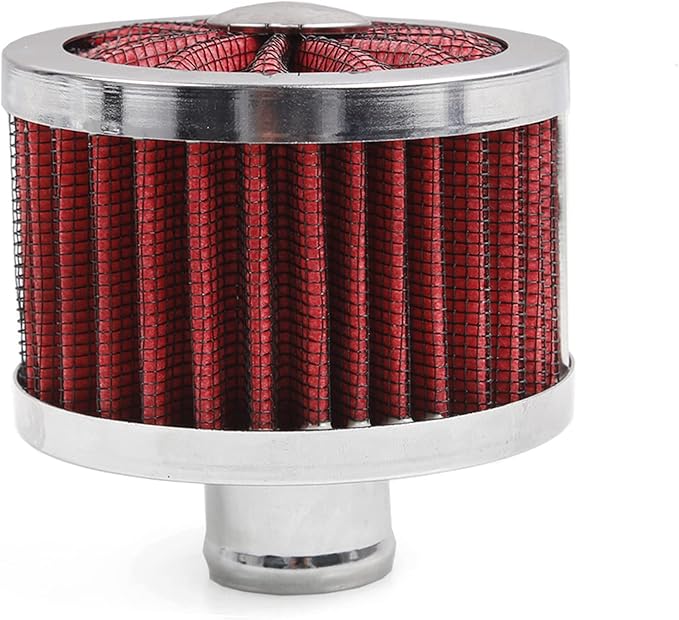 23mm Car Air Filter Universal Cold Air Intake Filter High Flow Vent Valve Cover Breather Filter (Red)