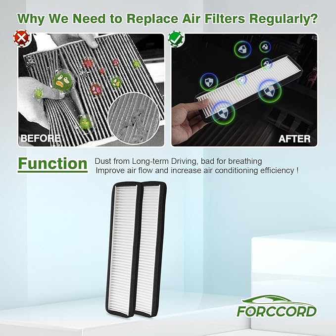 External Cabin Air Filter 2-PACK Fit for Tesla Model 3 2020 2019 2018 2017 Passenger Compartment Air Filter Tesla 3 Car Accessories