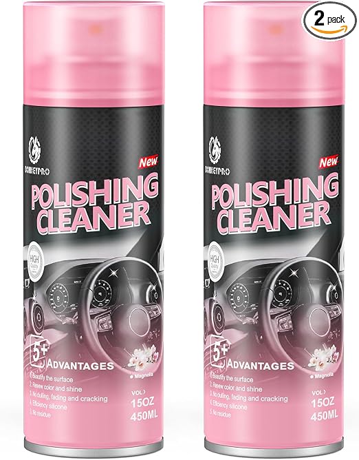DONKEYPRO Car Interior Cleaner, Polishing Detailer Aerosol Spray, 2x15oz